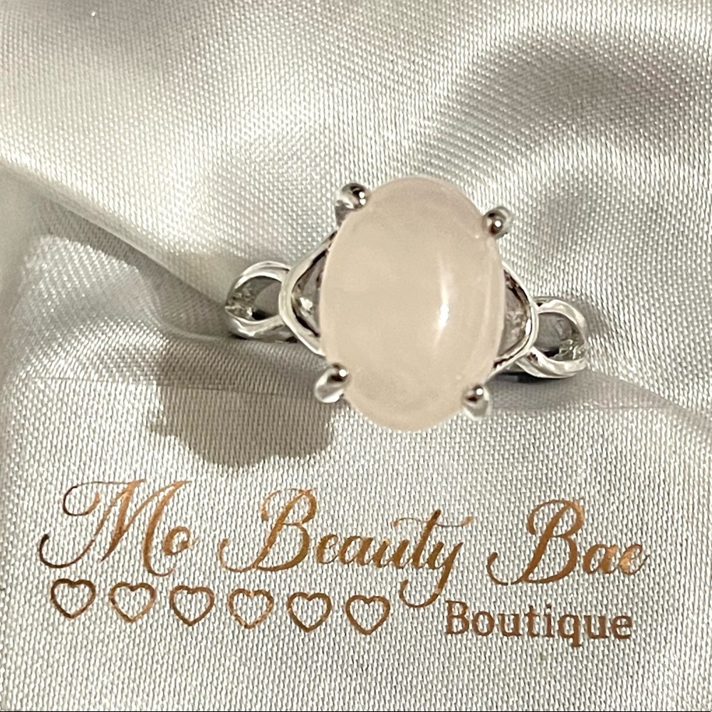 Pink Quartz Crystal Ring